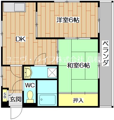 シャトレー寿 206号室 間取り