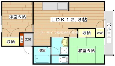 メゾンアサヒⅡ 406号室 間取り
