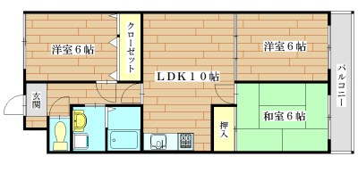 ボヌール葵 201号室 間取り