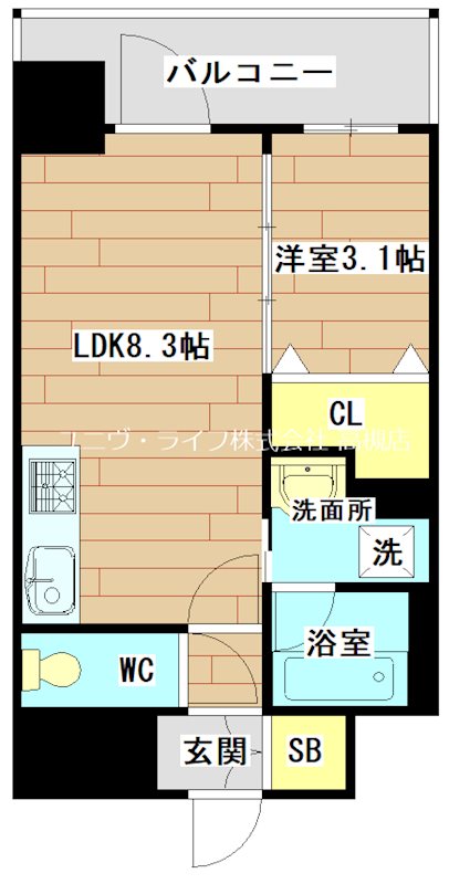 VIVRE高槻(ヴィーヴル) 901号室 間取り
