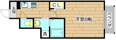 ドルフハイム清福寺 105号室 間取り