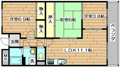 クリアコート寺谷  205号室 間取り