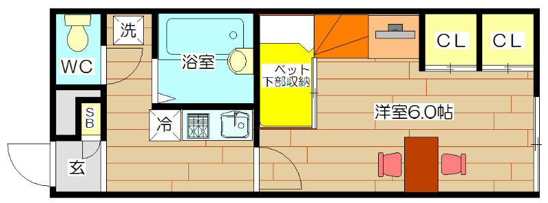 ピア高槻 201号室 間取り