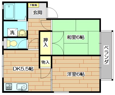 ヴィラ西真上B棟 201号室 間取り