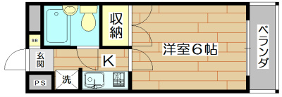 ハイツオーキタ土橋 313号室 間取り