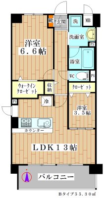 ベリーブルー高槻 間取り図