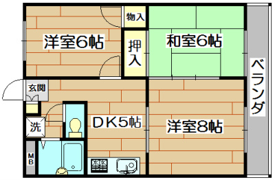 メロディーハイツ高槻2 間取り