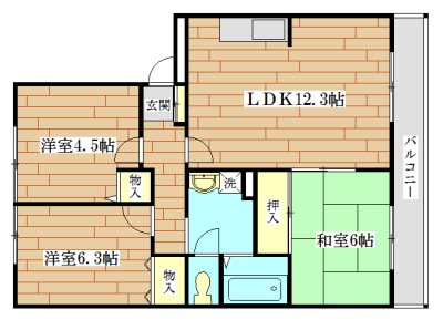 サンビューラ津之江B棟 間取り