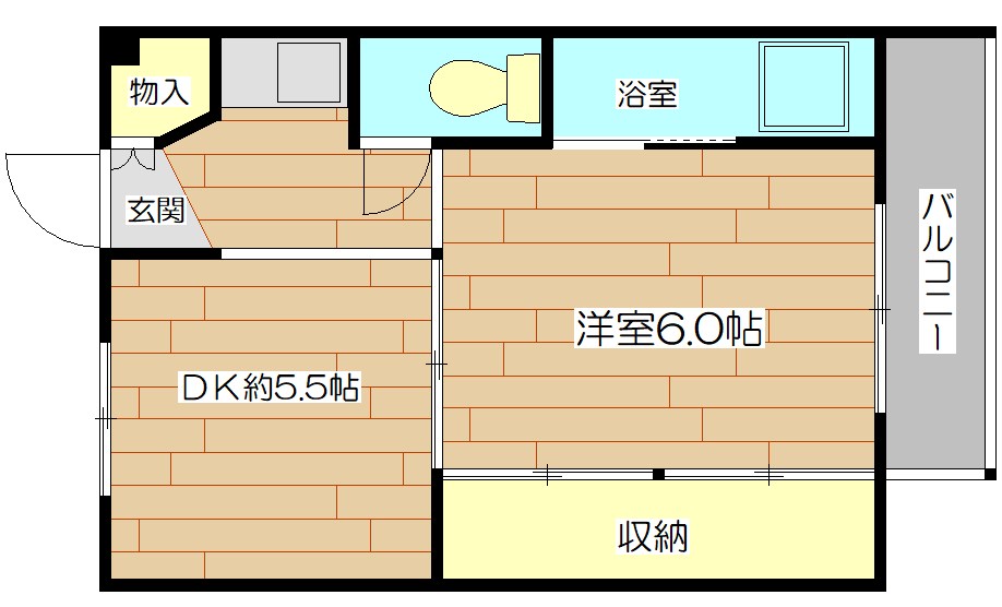 ビレッジハウス服部6号棟 間取り図