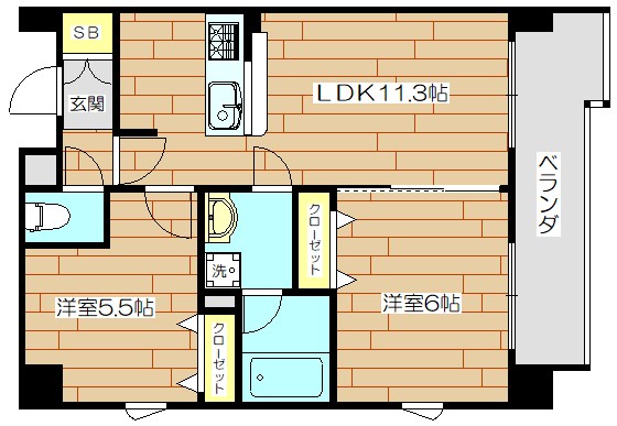 プレステージ9番館 701号室 間取り