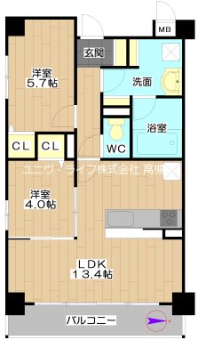 LeVert高槻（ルヴェールタカツキ） 間取り