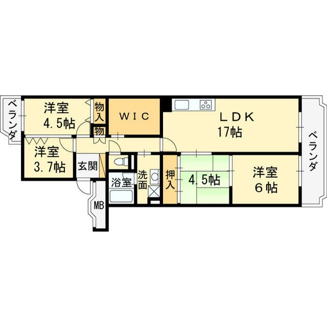 サンハイツ高槻11号棟 間取り