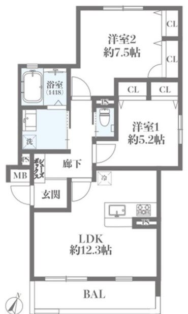シナジーコート高槻古曽部 間取り