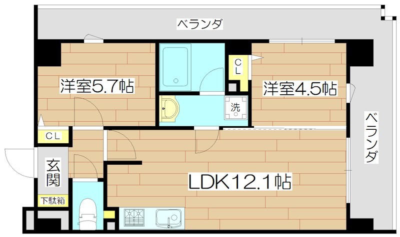 プレステージ12番館 702号室 間取り