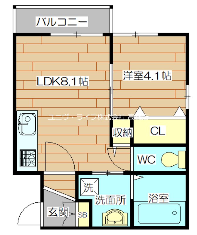 レジーナ高槻 104号室 間取り