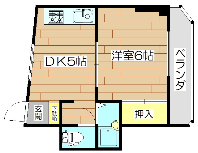 ラクーン箕面 201号室 間取り