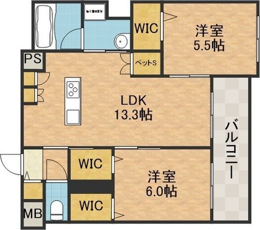 リエゾン奥雲城 間取り