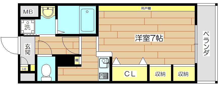 ベルエアー 407(A2タイプ)号室 間取り