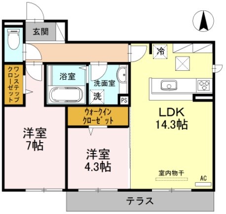 プランドール宏都Ｂ棟 間取り