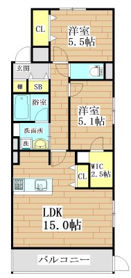 エス・メゾンE棟 間取り