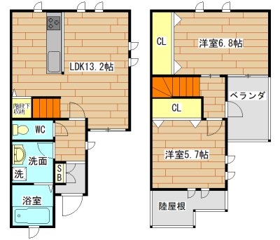 （仮称）高槻市城南町２丁目テラスハウス 間取り