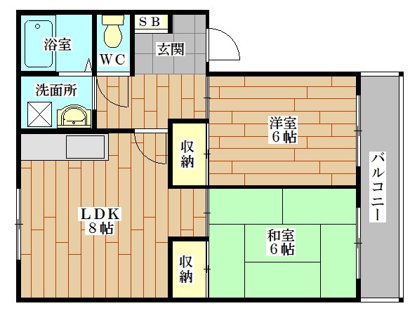 郡家シャトルマンション2号棟 間取り