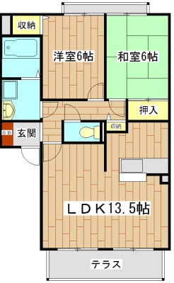 ウインディア五百住B 間取り図