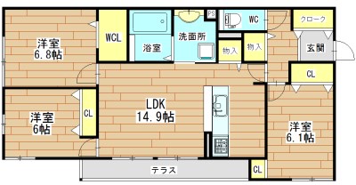 Belle Cerezo古曽部（ベルセレッソ古曽部） 間取り図