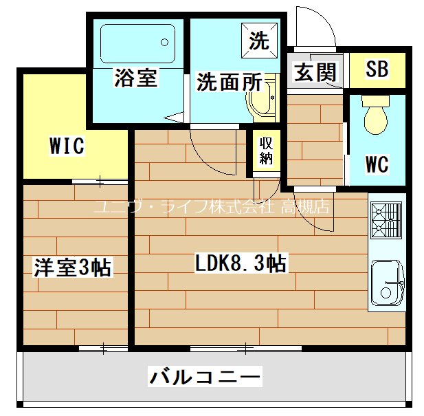キニスム東五百住町３丁目 304号室 間取り