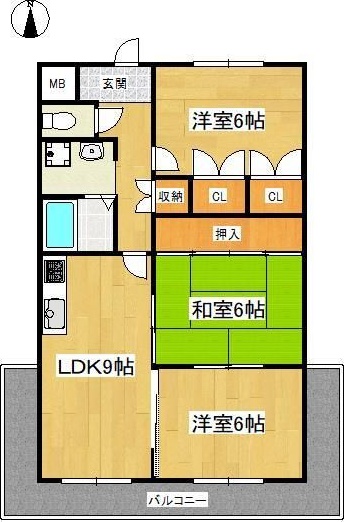 西真上コーポ 間取り