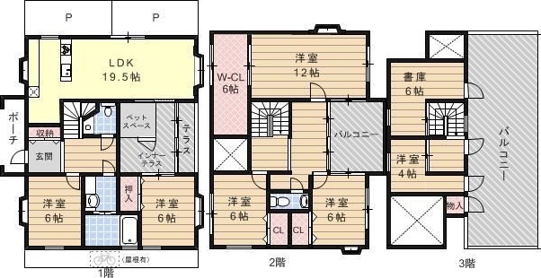 高槻市高西町貸家 間取り