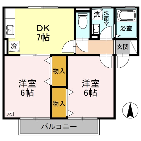 ハイカムール　Ｂ棟 間取り