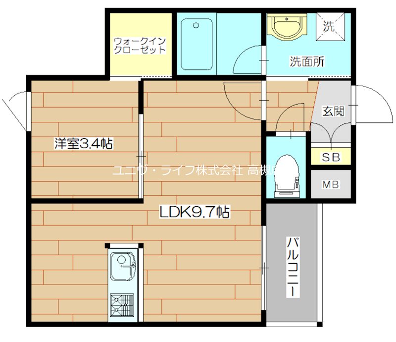 ウェルスクエア高槻 205号室 間取り