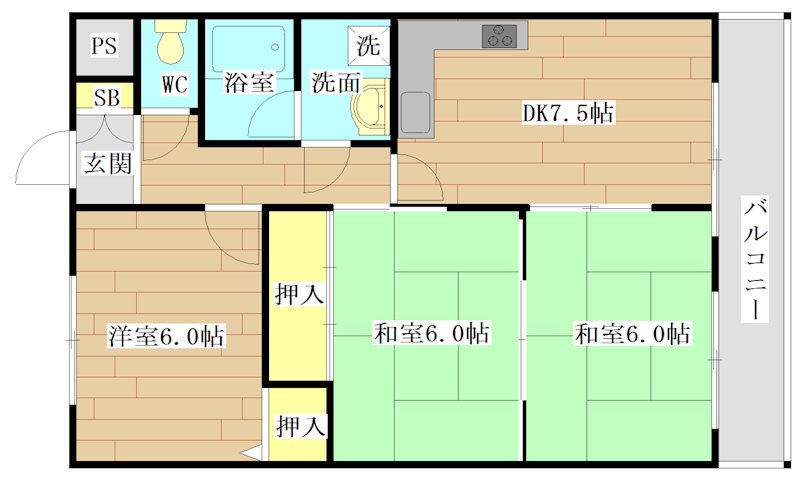 ニューハイツ 202号室 間取り