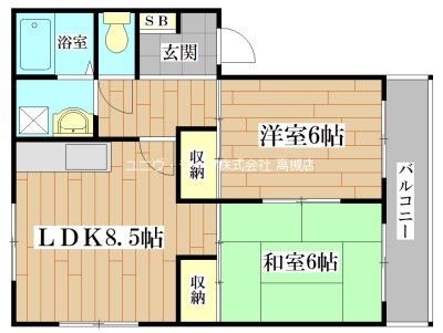 郡家シャトルマンショ3号棟 間取り