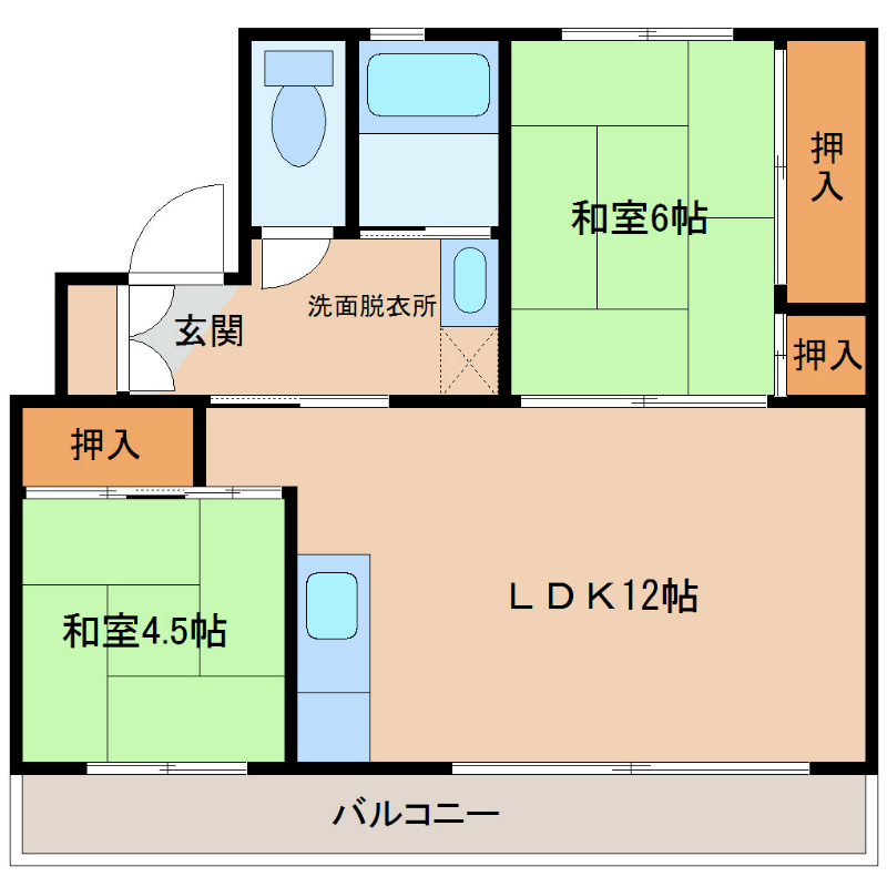 ファミール・烏帽子2号棟  間取り