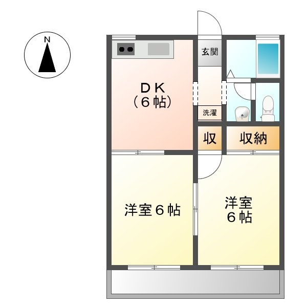 セントポーリア葵E 101号室 間取り