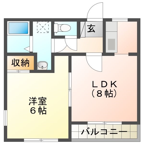 ジュネス半田山 101号室 間取り