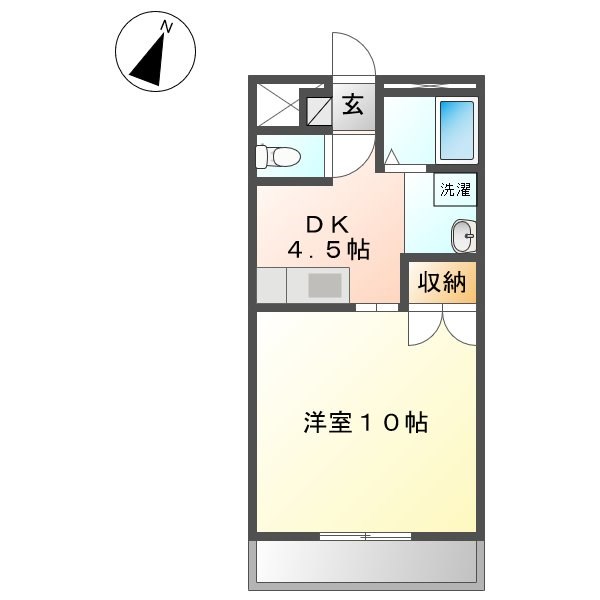 アバンダント初生 303号室 間取り