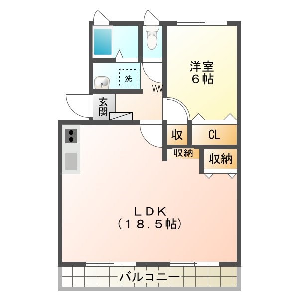 メゾンクオーレ 301号室 間取り