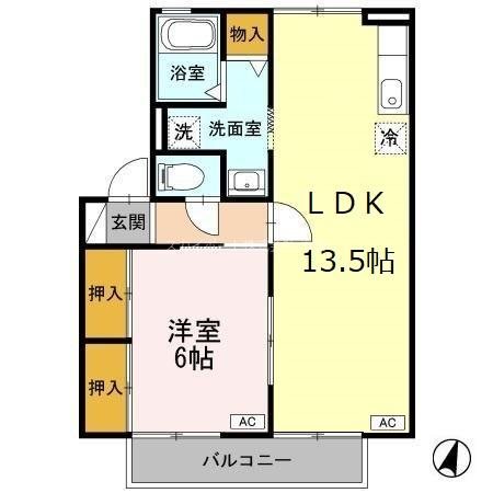 メルベーユB 201号室 間取り