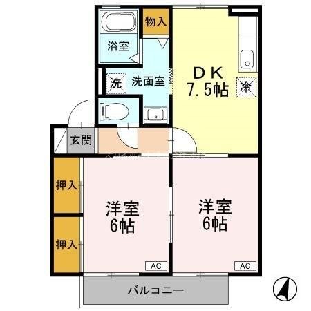 メルベーユB 201号室 間取り