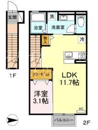 エクセル２１Ⅴ 202号室 間取り