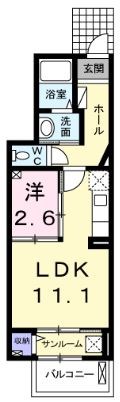 ヒルグランデ 106号室 間取り