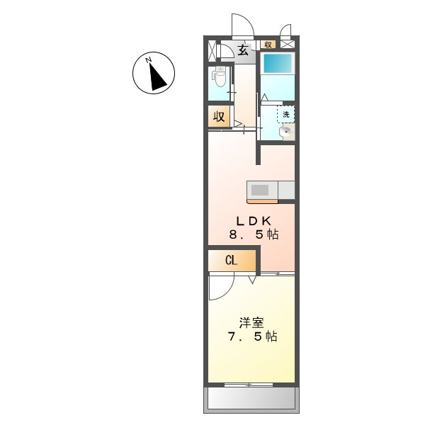 ル・リオン半田山 202号室 間取り