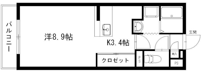 グランストーク初生 102号室 間取り
