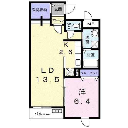サンリット初生Ⅱ 105号室 間取り