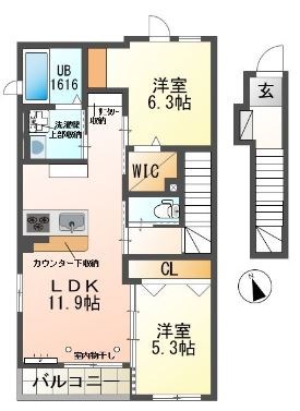 グランベルハウスB 202号室 間取り