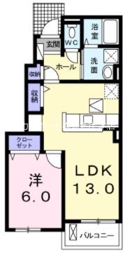 アン・トゥレーヌ 102号室 間取り