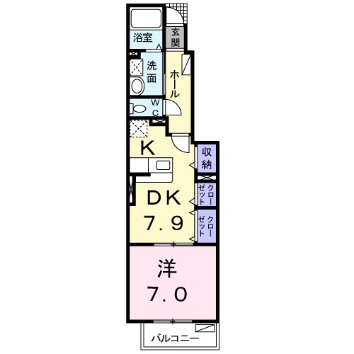 シーサイドグランデA 105号室 間取り